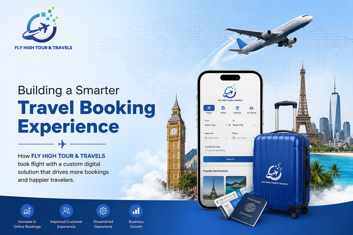 Developing a Smart Travel Booking Platform for Fly high Tours and Travels Increase their Bookings by 10X 