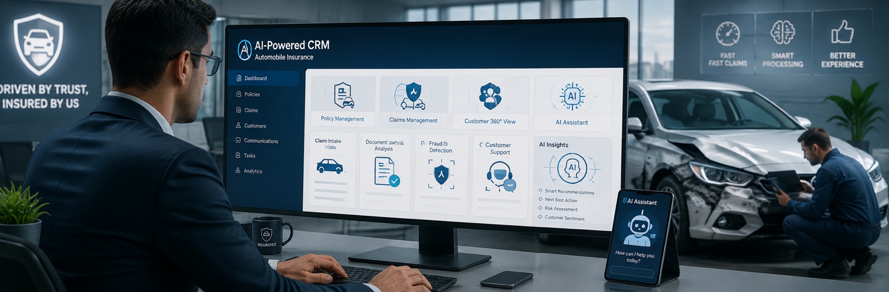 AI-powered CRM Solution for an Automobile Insurance Company Increased Claims Processing Efficiency by 40%